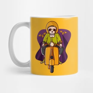 Skull on motorbike with scooter Mug